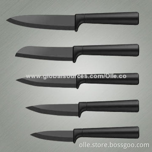 Ceramic Knife Set, Black and White Blade Matte Finishing, 3 + 4 + 5 + 6